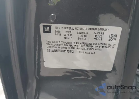 2016 Chevrolet Impala Limited Lt from USA, damaged, VIN 2G1WB5E3XG1176842